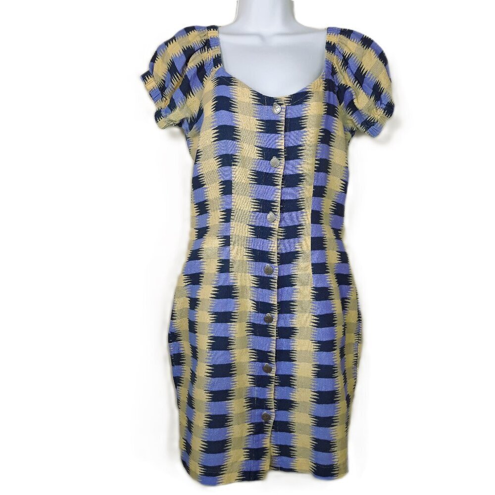 Weatern Milk Maid Mini Dress Puff Sleeves Southwestern Vintage